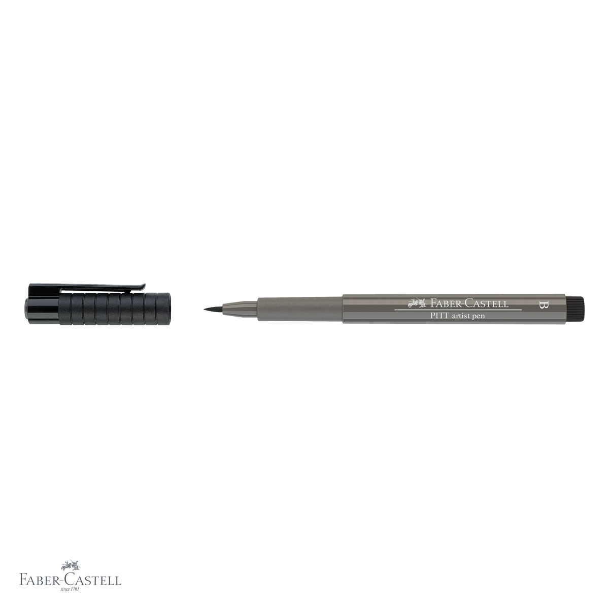 Marker Faber-Castell Pitt Artist Pen, varf pensula, cerneala gri cald, rezistenta la apa, pentru artisti si designeri [4]