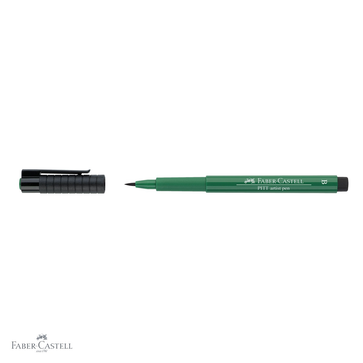Marker Faber-Castell Pitt Artist Pen, varf pensula, cerneala verde inchis rezistenta la apa, pentru artisti si designeri [4]
