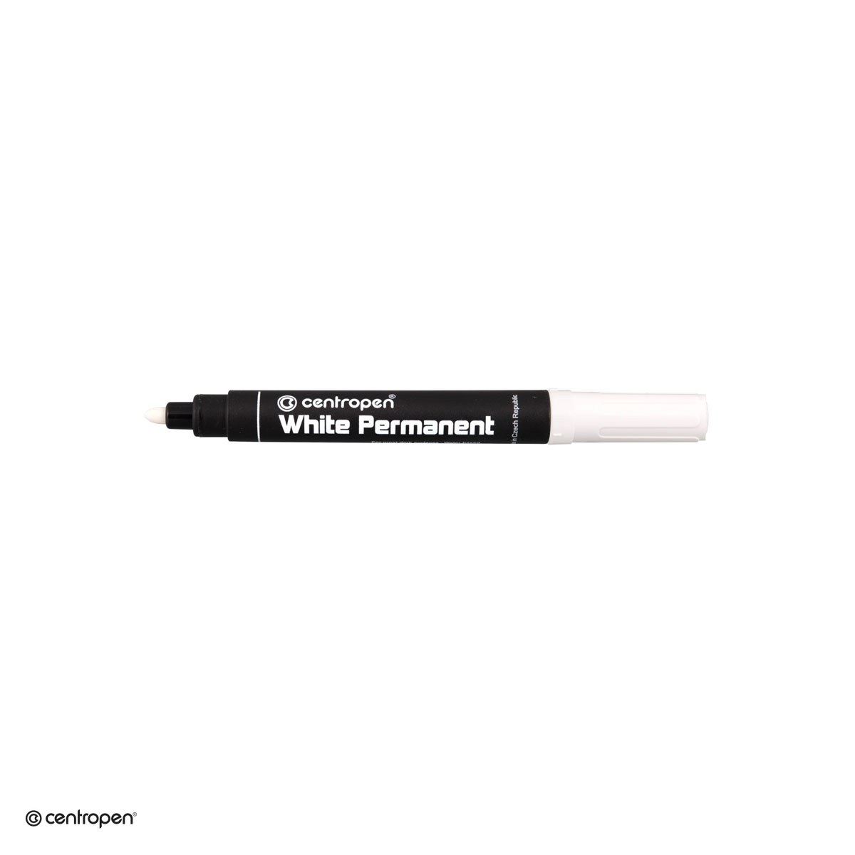 Marker permanent Centropen 8586, varf rotund 2.5 mm, cerneala alba [5]
