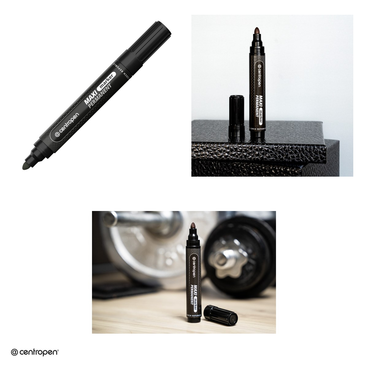 Marker permanent Centropen 8936 Maxi, varf rotund 2-4 mm, cerneala neagra [4]