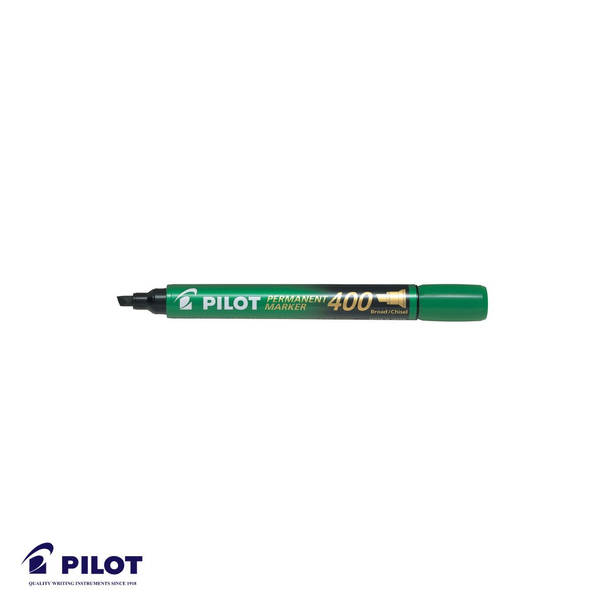 Marker permanent Pilot P400 varf tesit 4mm, cerneala verde, rezistent la apa, pentru lemn metal plastic [2]