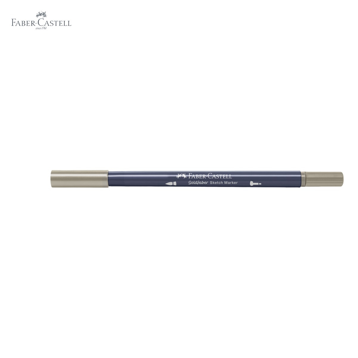 Marker sketch 2 capete Faber-Castell Goldfaber, gri cald V 274, pensula si fineliner, pentru desen artistic [5]