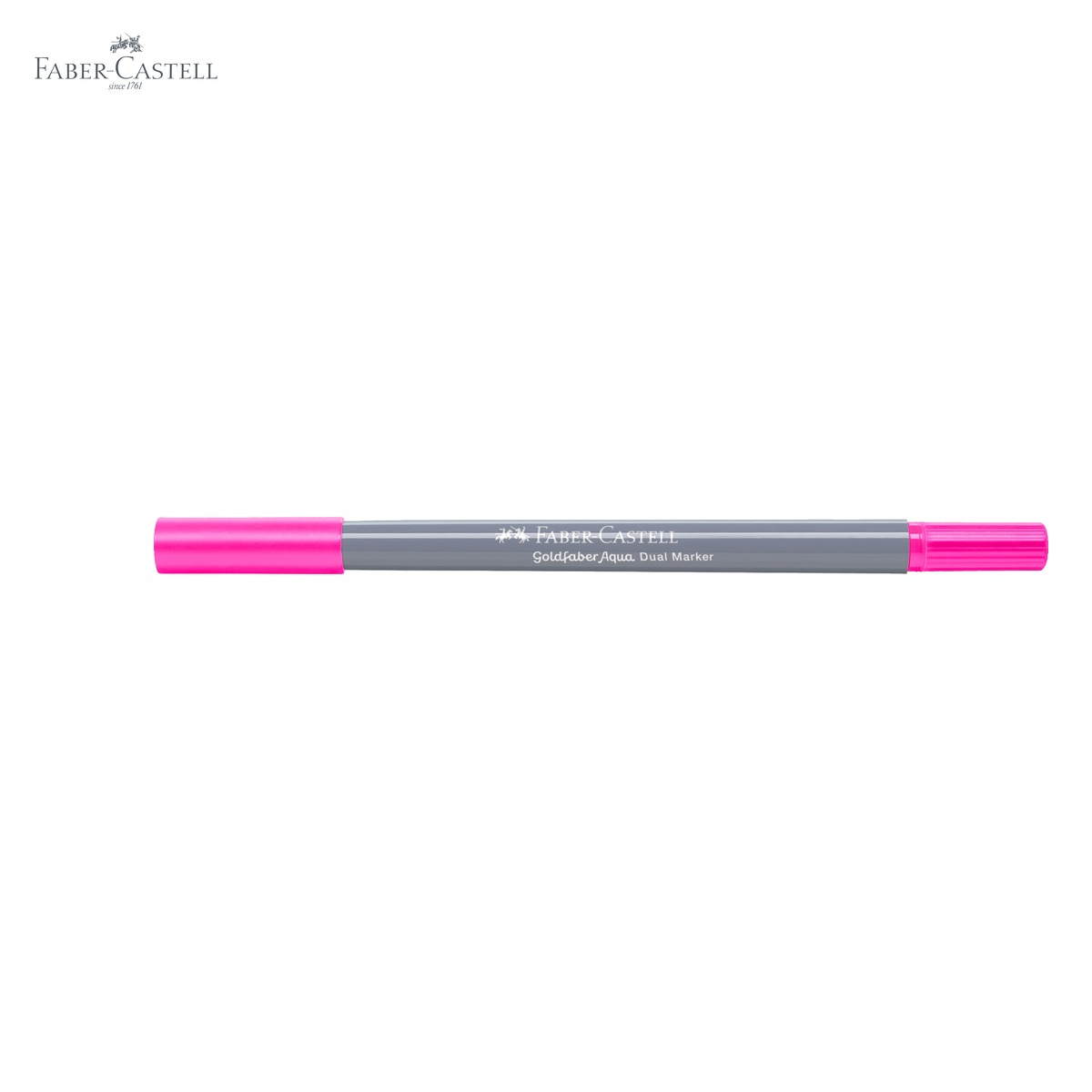 Marker solubil cu 2 capete Faber-Castell Goldfaber, roz purpuriu deschis 128, varf pensula si varf fin, pentru desen si ilustratie [5]