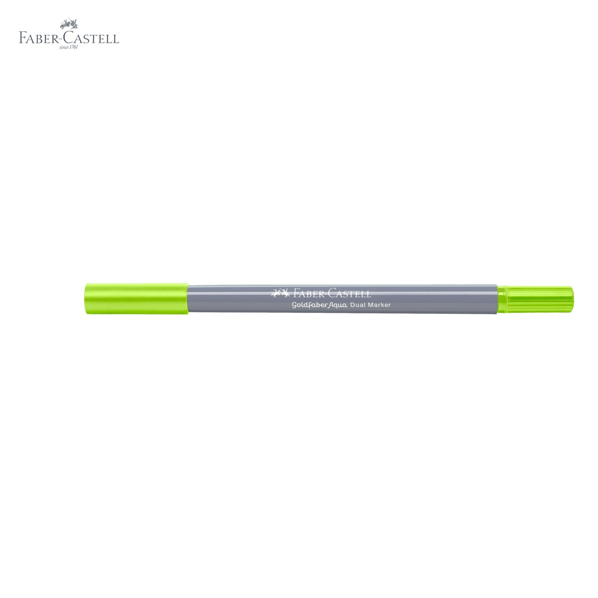 Marker solubil cu 2 capete Faber-Castell Goldfaber, verde deschis 171, varf pensula si varf fin, pentru desen si ilustratie [5]