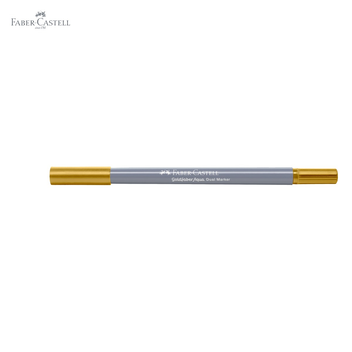 Marker solubil cu 2 capete Faber-Castell Goldfaber, verde ocru 269, varf pensula si varf fin, pentru desen si ilustratie [5]