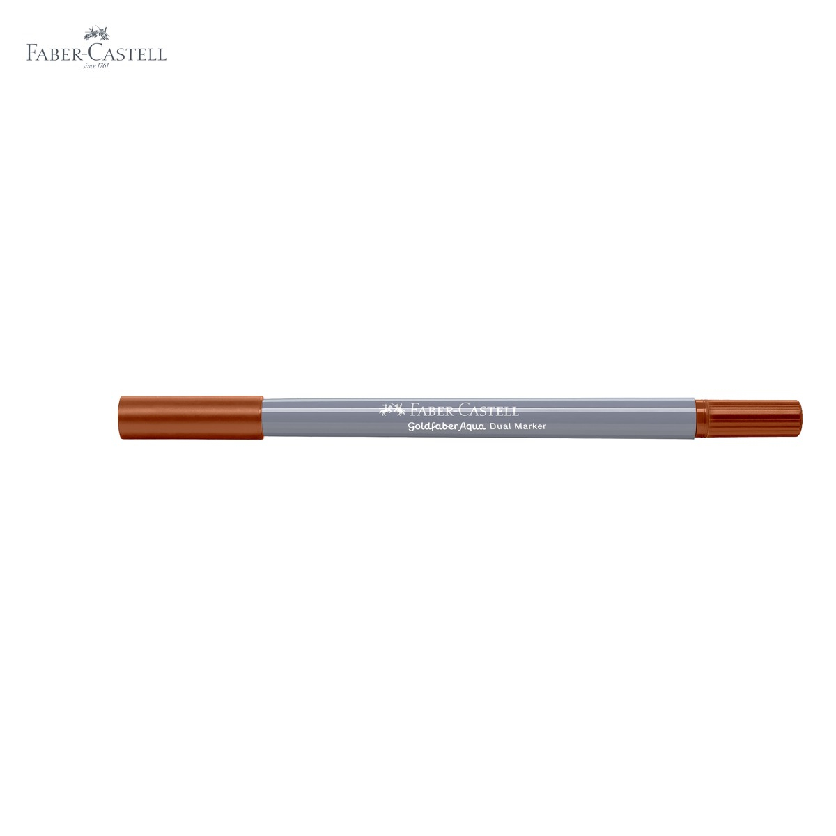 Marker solubil cu doua capete Faber-Castell Goldfaber, ocru ars 187, varf pensula si varf fin 0.4 mm, pentru desen si ilustratie [5]