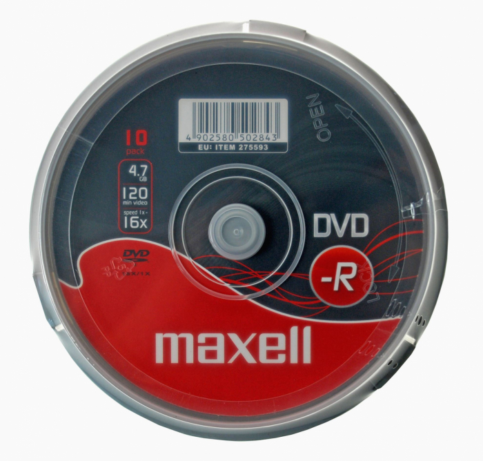 Maxell - DVD-R, 4.7Gb, 16X , Maxell , Cake Box , 10 buc / pret/set [3]