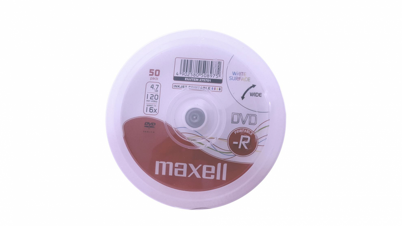Maxell - DVD-R, 4.7Gb, 16X ,Printabile Full Inkjet, Maxell, Cake Box , 50 buc / pret/set [2]