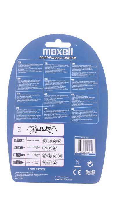 MAXELL-Kit USB cu cablu retractabil+4 adaptoare [4]