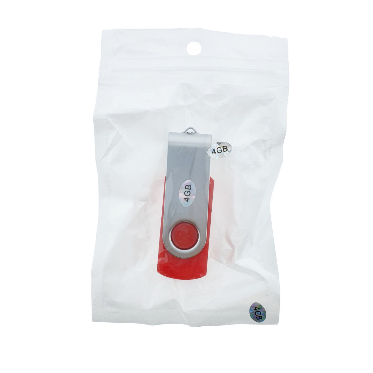 Memorie USB 2.0 de capacitate 4 Gb, personalizabila, capac rotativ, rosu cu argintiu [7]