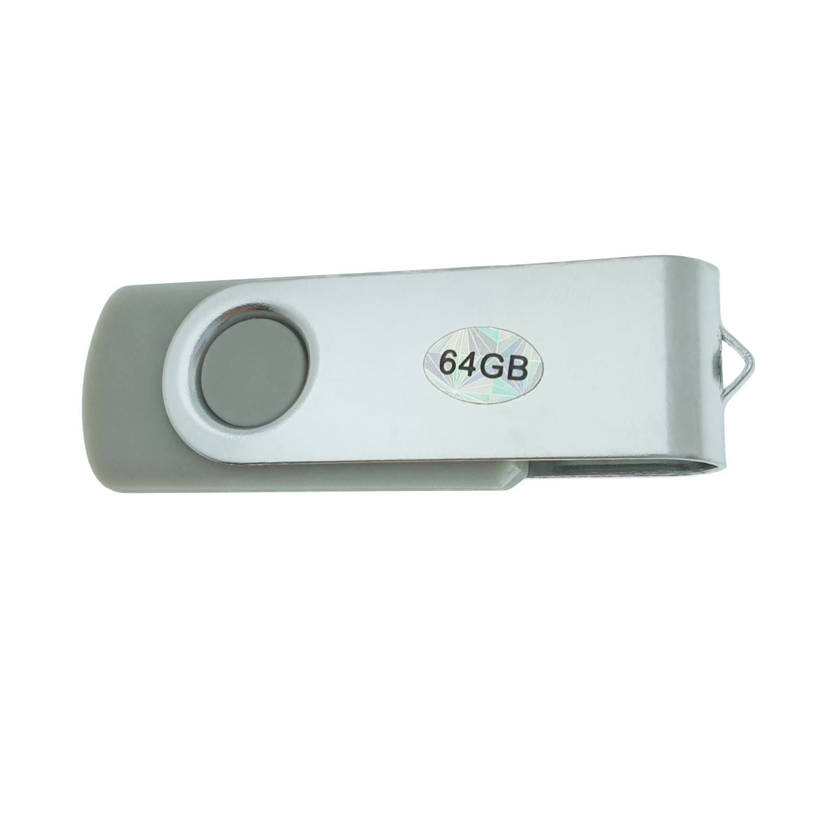 Memorie USB 2.0 de capacitate 64 Gb, personalizabila, capac rotativ, gri cu argintiu [8]