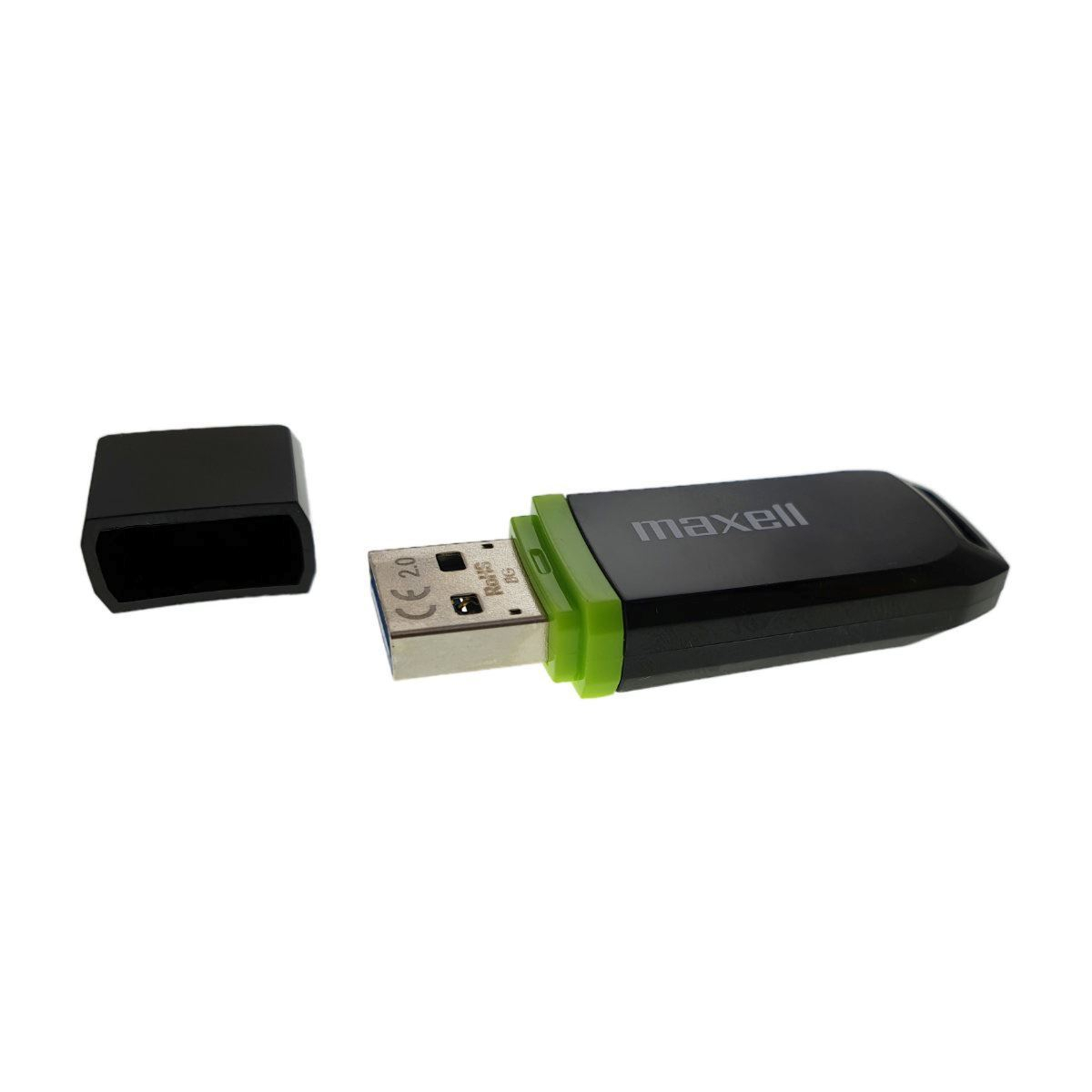 Memorie USB 2.0 Maxell 16Gb ,Speedboat,cu capac,neagra cu verde [14]