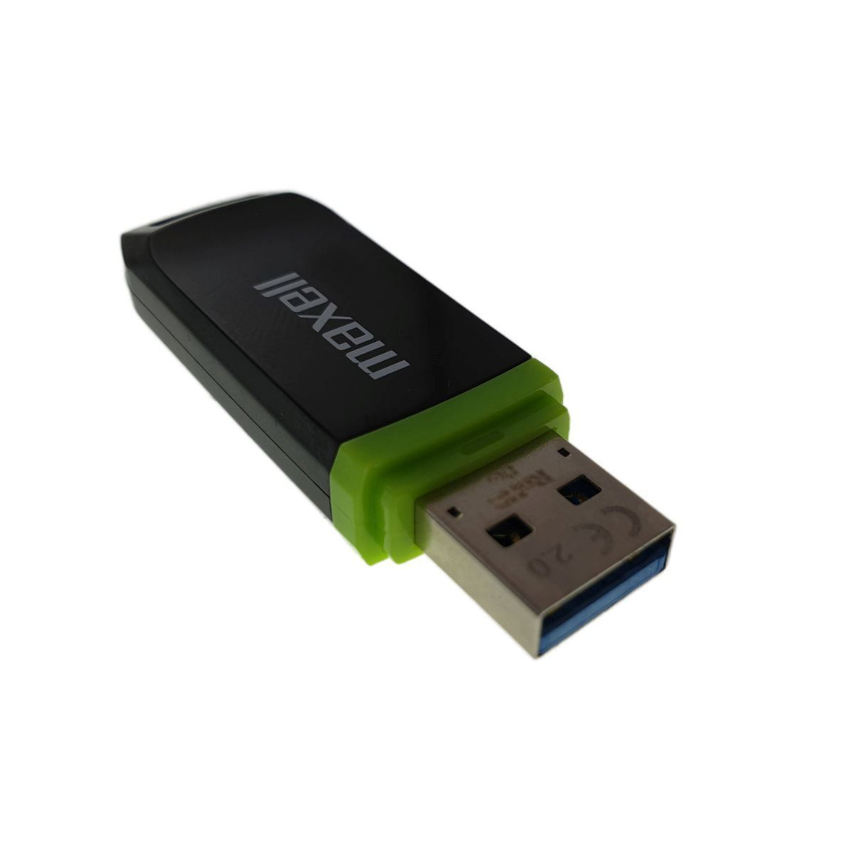 Memorie USB 2.0 Maxell 16Gb ,Speedboat,cu capac,neagra cu verde [16]