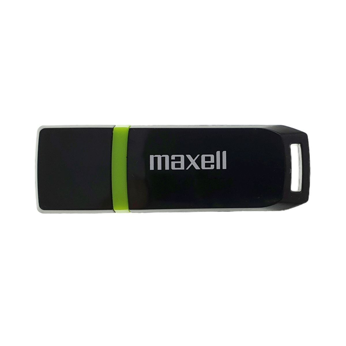 Memorie USB 2.0 Maxell 16Gb ,Speedboat,cu capac,neagra cu verde [10]