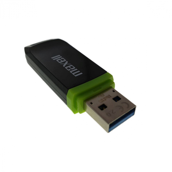 Memorie USB 2.0 Maxell 16Gb ,Speedboat,cu capac,neagra cu verde [7]