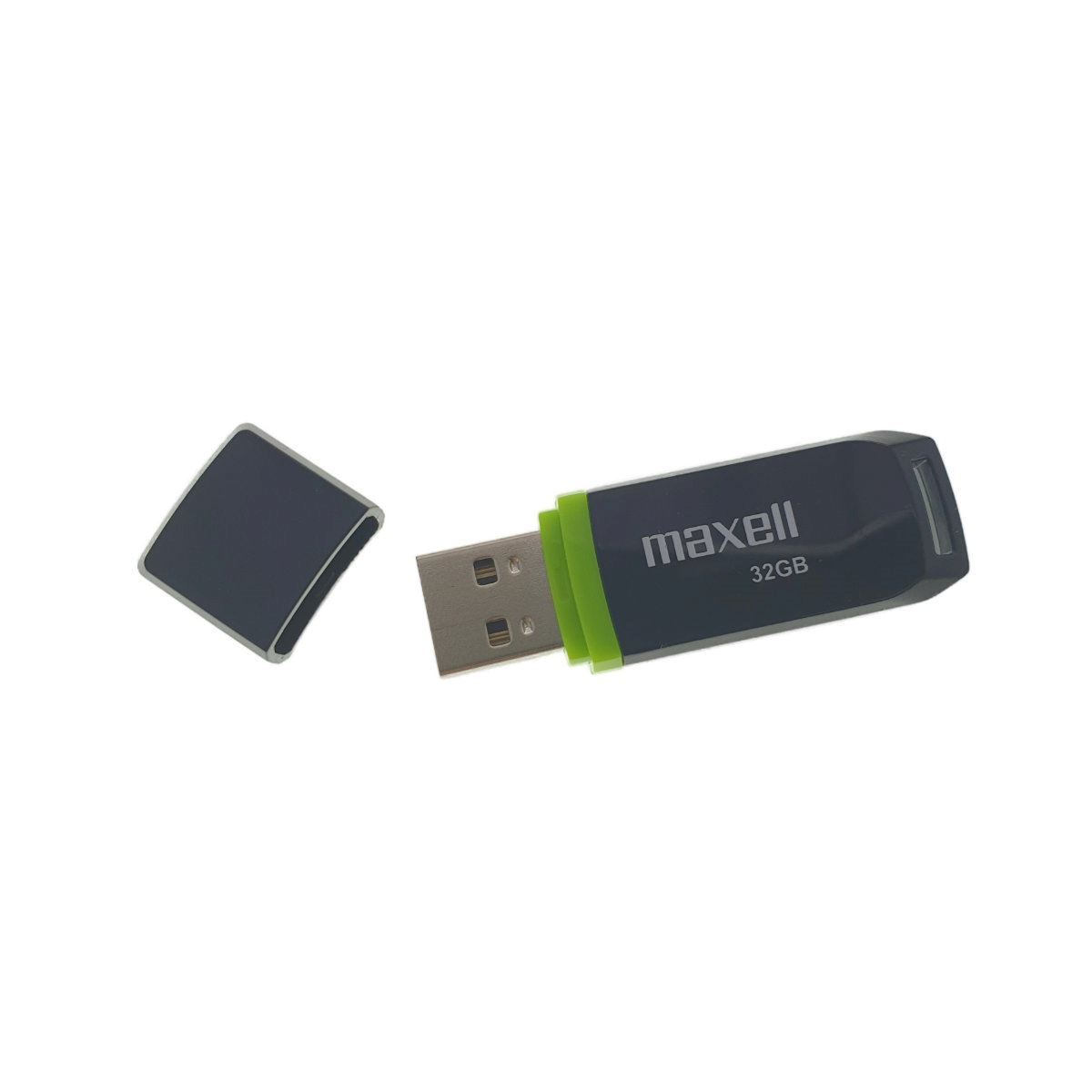 Memorie USB 2.0 Maxell 32 Gb,Speedboat,cu capac,neagra cu verde [7]