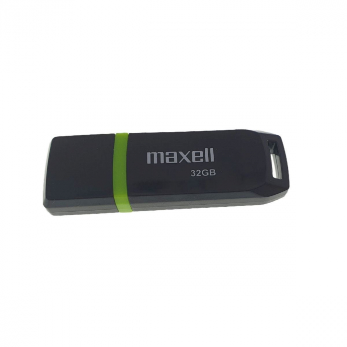 Memorie USB 2.0 Maxell 32 Gb,Speedboat,cu capac,neagra cu verde [2]