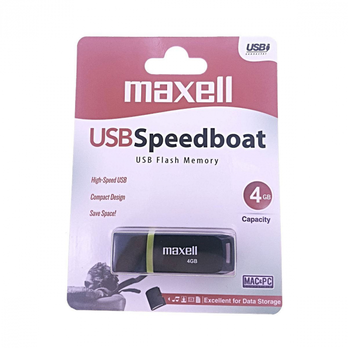 Memorie USB 2.0 Maxell 4Gb ,Speedboat,cu capac,neagra [4]