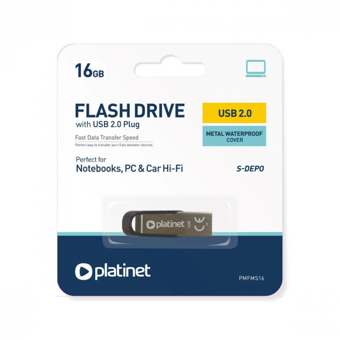 Memorie USB 2.0 Platinet 16Gb ,S-Depo 44846,din metal,impermeabila [2]