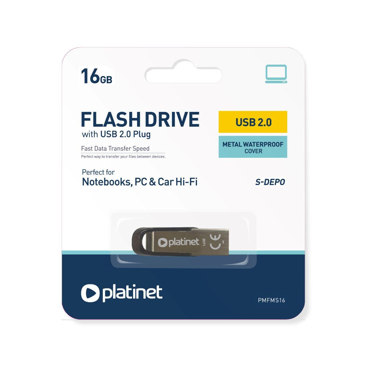 Memorie USB 2.0 Platinet 16Gb ,S-Depo 44846,din metal,impermeabila [4]