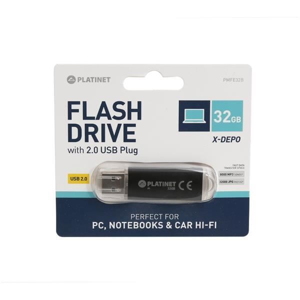 Memorie USB 2.0 Platinet 32Gb ,X-Depo 40621,cu capac,neagra [4]