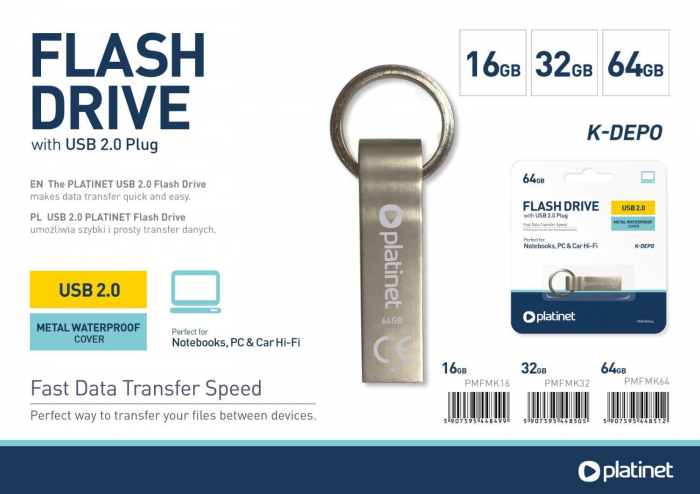 Memorie USB 2.0 Platinet 64Gb ,K-Depo 44851,din metal,impermeabila [3]