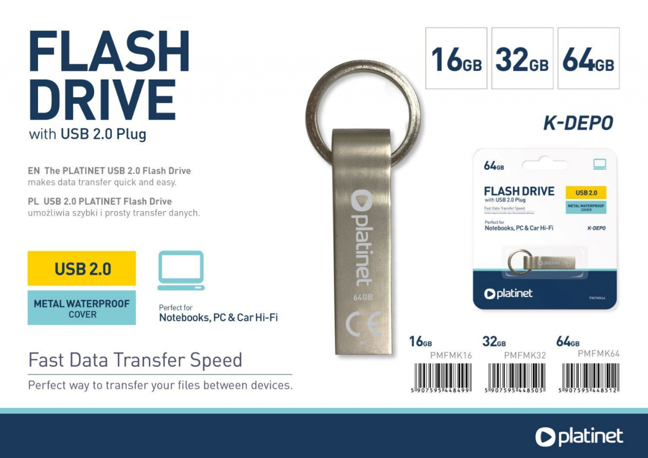 Memorie USB 2.0 Platinet 64Gb ,K-Depo 44851,din metal,impermeabila [6]