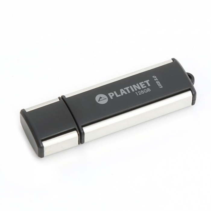 Memorie USB 3.0 Platinet 42287 ,128 Gb , X-Depo, cu capac, neagra cu argintiu [3]