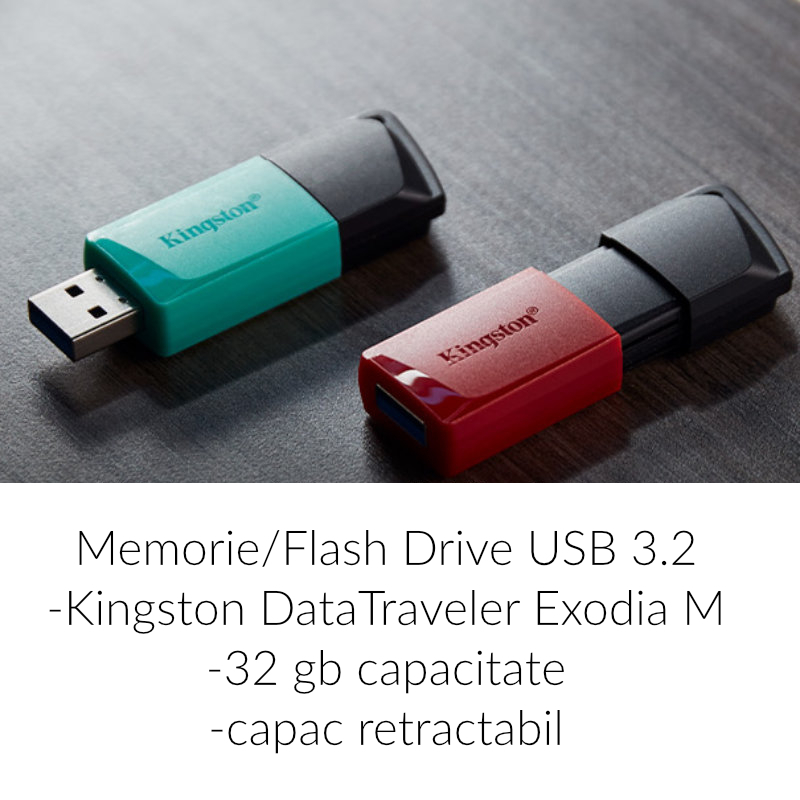 Memorie USB 3.2, 32gb, Kingston DataTraveler Exodia M, capac retractabil, neagra [5]