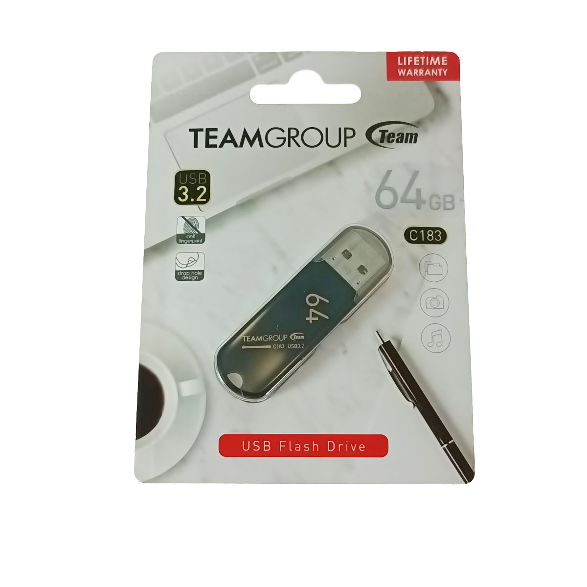 Memorie USB 3.2 Gen 1, 64Gb, TeamGroup C183 04261, cu capac, neagra [5]