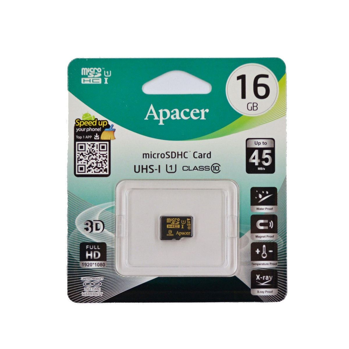 MicroSDHC Card Apacer 16GB clasa 10 UHS-I fara adaptor, 45MB/s [2]