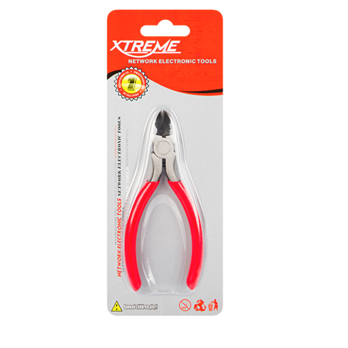 Mini cleste taiere laterala, cu arc, Xtreme 00548, 125mm, rosu [6]