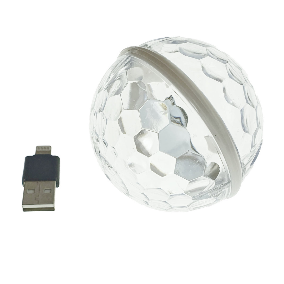 Mini Glob USB cu Led 4W multicolor RGB , Omega Magic Disco Ball 45232, cu conector 8-pin lightning pentru Apple, iPhone [11]