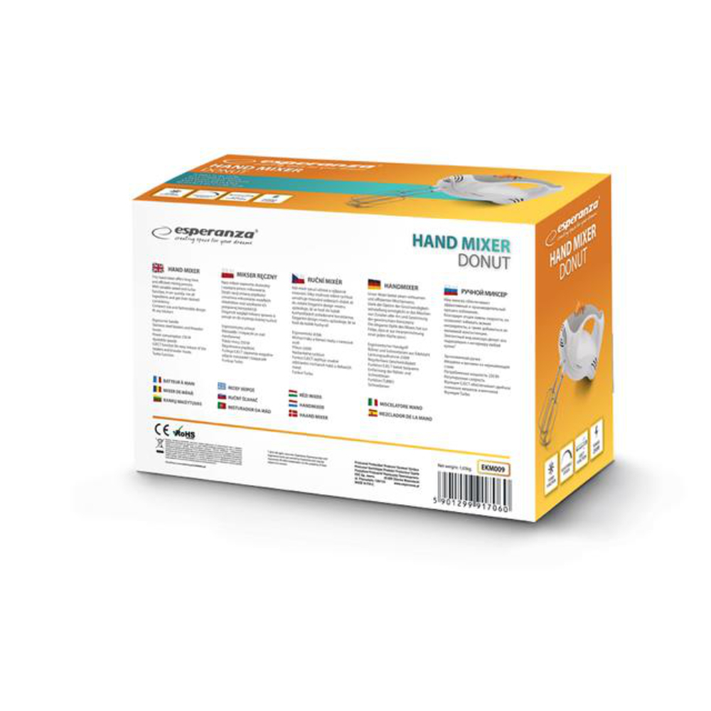 Mixer de mana Esperanza EKM009 Donut, 250W [4]