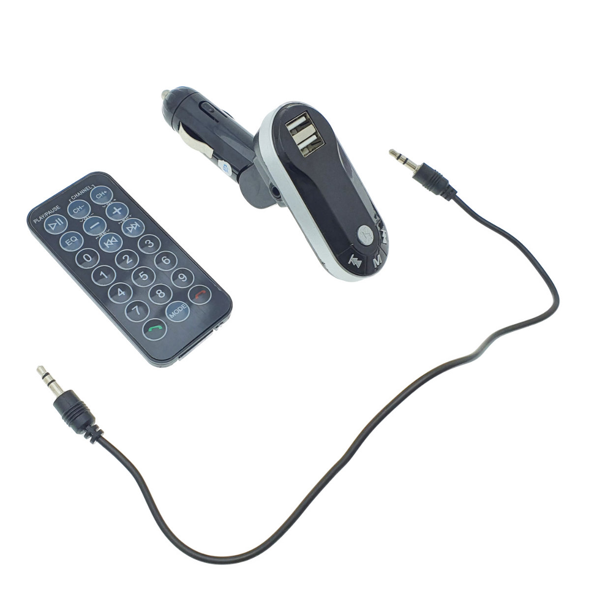 Modulator FM auto, Bluetooth Handsfree, player MP3 USB si microSD, incarcare USB, AUX jack 3.5mm, negru cu gri [5]