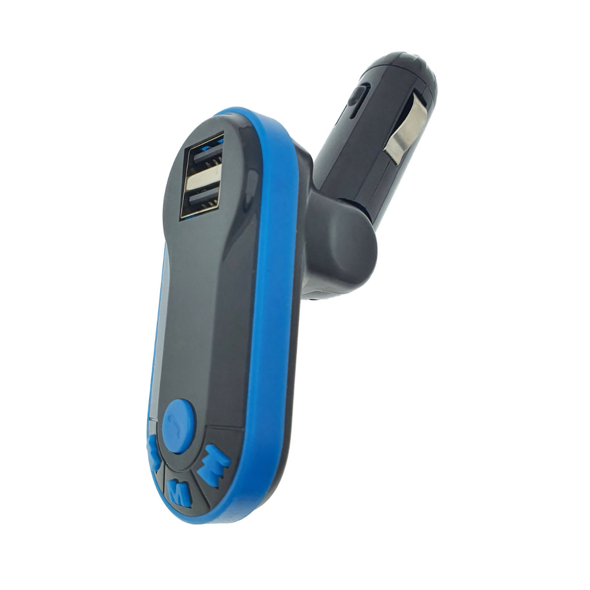 Modulator FM auto, Bluetooth Handsfree, player MP3 USB si microSD, telecomanda, incarcare USB, AUX jack 3.5mm, negru cu albastru [7]