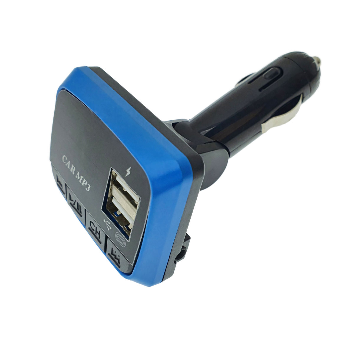 Modulator FM auto, player MP3 si WMA cu port USB si microSD, incarcare USB 2A, AUX jack 3.5mm, negru cu albastru [5]