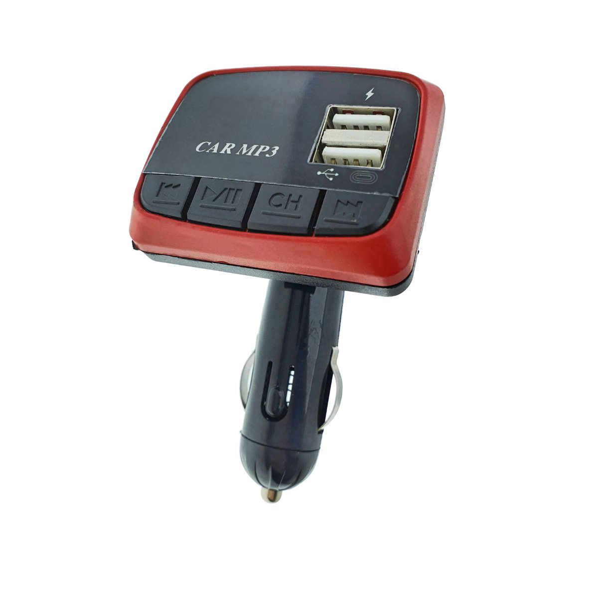 Modulator FM auto, player MP3 / WMA cu port USB si microSD, incarcare USB 2A, AUX jack 3.5mm, negru cu rosu [5]