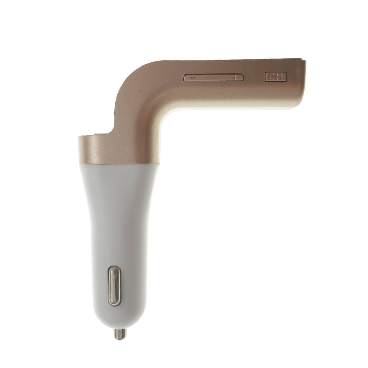 Modulator FM cu bluetooth CARG7, incarcare USB si MP3 player USB si microsd, alb cu auriu [8]