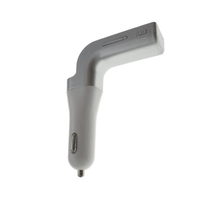 Modulator FM cu bluetooth CARG7, incarcare USB si MP3 player USB si microsd, alb cu gri [2]