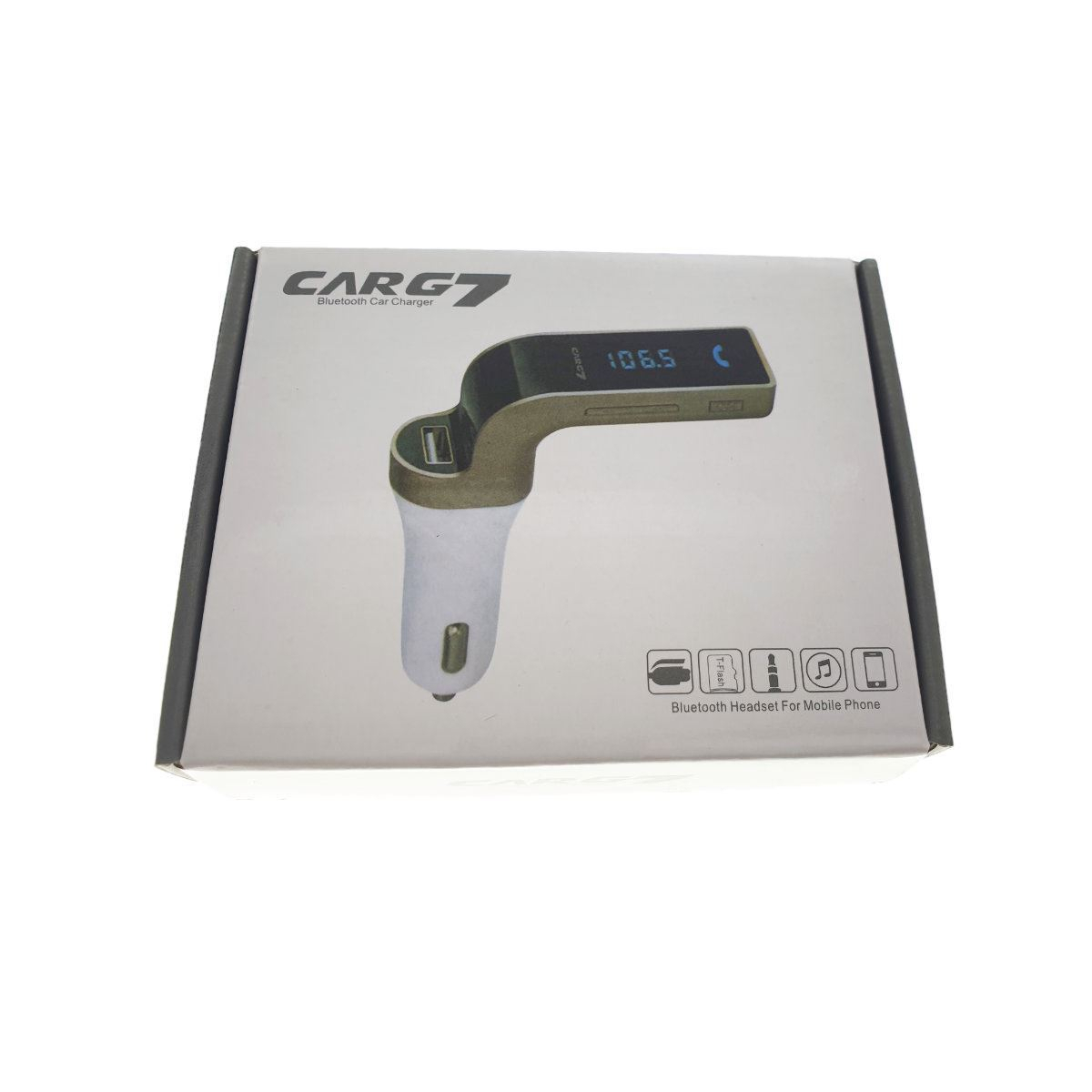 Modulator FM cu bluetooth CARG7, incarcare USB si MP3 player USB si microsd, alb cu gri [9]
