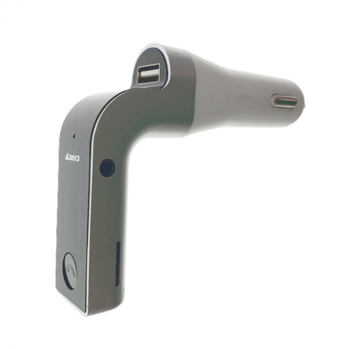 Modulator FM cu bluetooth CARG7, incarcare USB si MP3 player USB si microsd, alb cu gri [3]