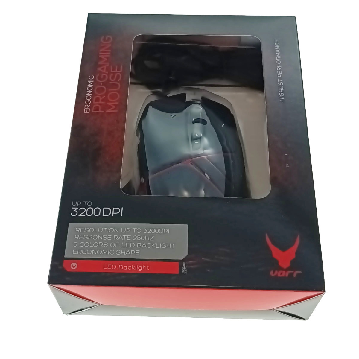 Mouse gaming cu 6 butoane, 1200-1600-2000-3200DPI, VARR 45265, design ergonomic, iluminare RGB, negru [6]