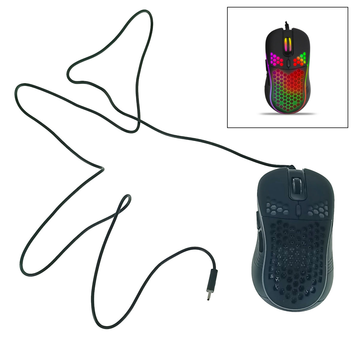Mouse gaming USB-C, Esperanza Anteros 93841, cablu 1.25m, 6D, RGB, 800-2400 DPI, negru [3]