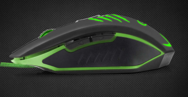 Mouse gaming USB, Esperanza Claw EGM209G, cablu 1.5m, 6D, Led verde, 800/1200/1600/2400 dpi [7]