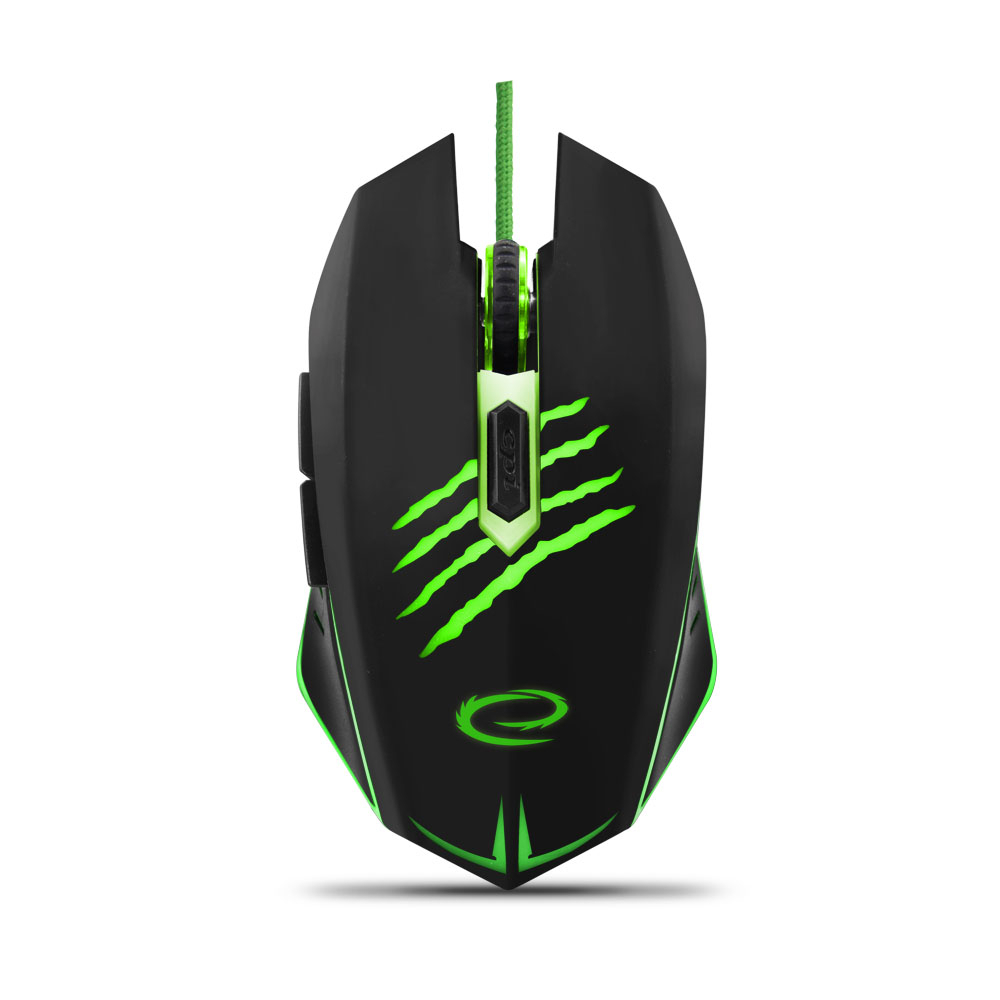 Mouse gaming USB, Esperanza Claw EGM209G, cablu 1.5m, 6D, Led verde, 800/1200/1600/2400 dpi [9]