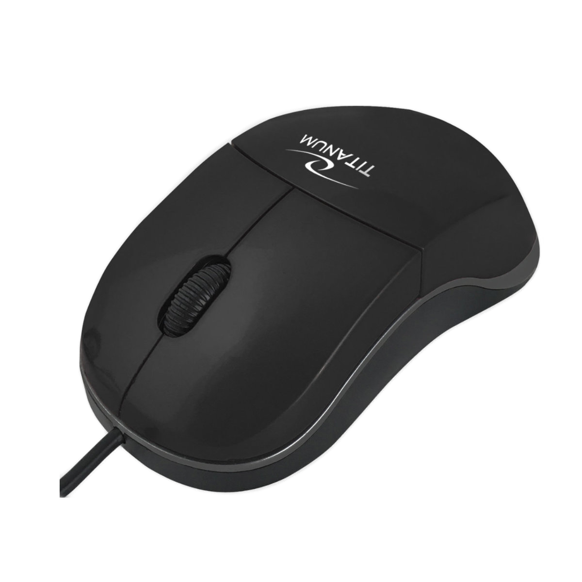 Mouse optic cu fir si conector USB-C, Titanum 94543, 1000 DPI, 3 butoane, 100 x 55 x 35 mm, cablu 120cm, negru [1]
