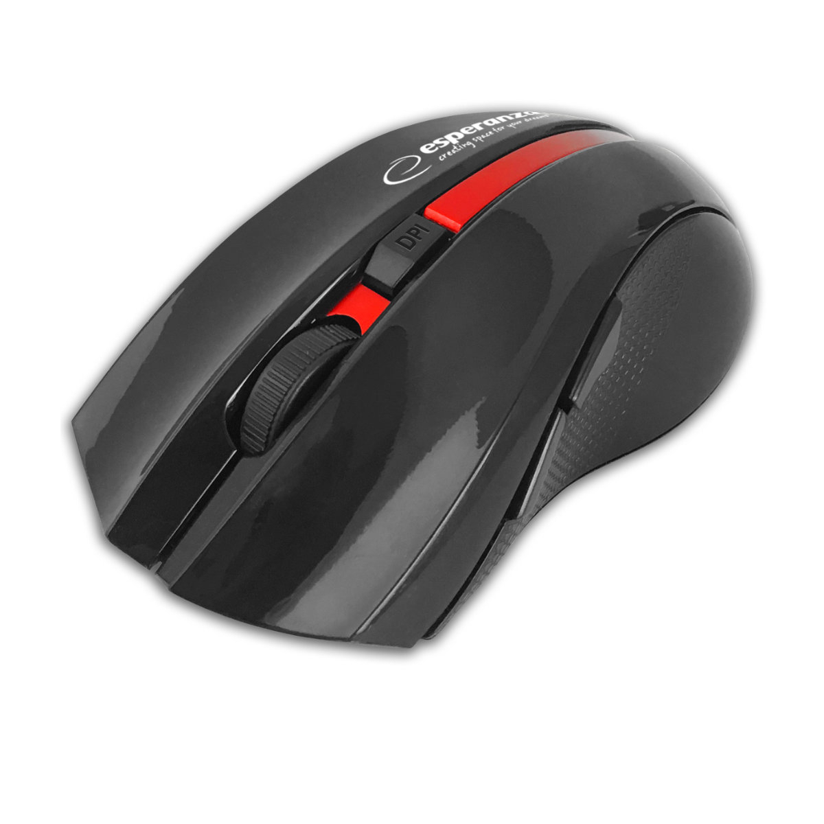 Mouse optic fara fir, 6D, Bluetooth v.5.0, Esperanza Virgo 94662, 120 x 70 x 40 mm, 1600 DPI, negru cu rosu [1]