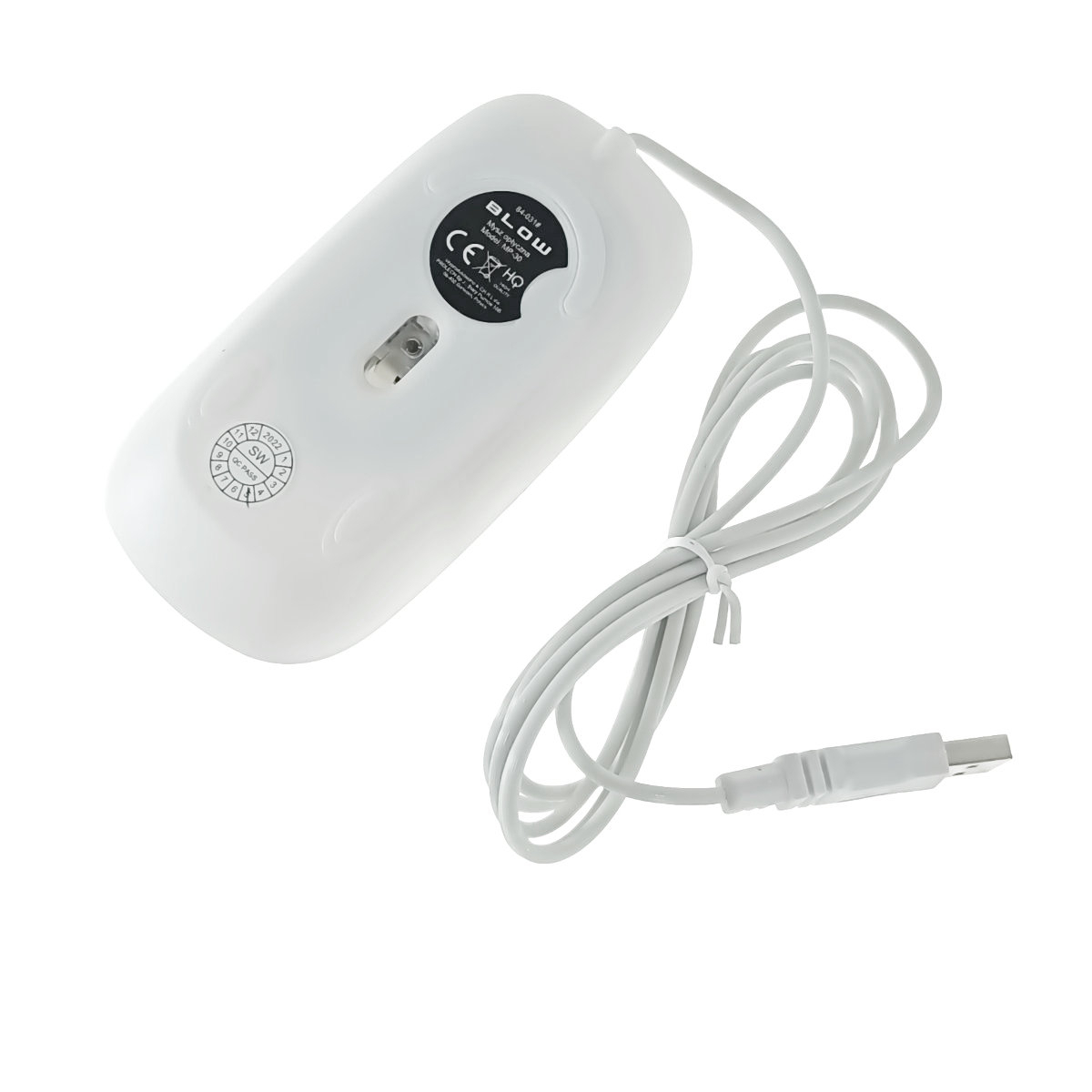 Mouse optic USB, BLOW MP-30, 1000DPI, cablu USB de 1.5m, alb [3]