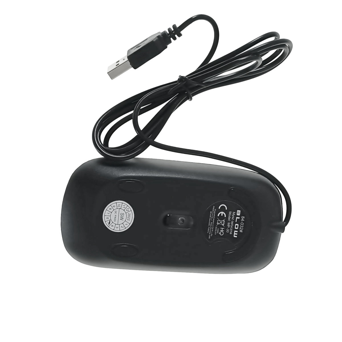 Mouse optic USB, BLOW MP-30, 1000DPI, cablu USB de 1.5m, negru [4]